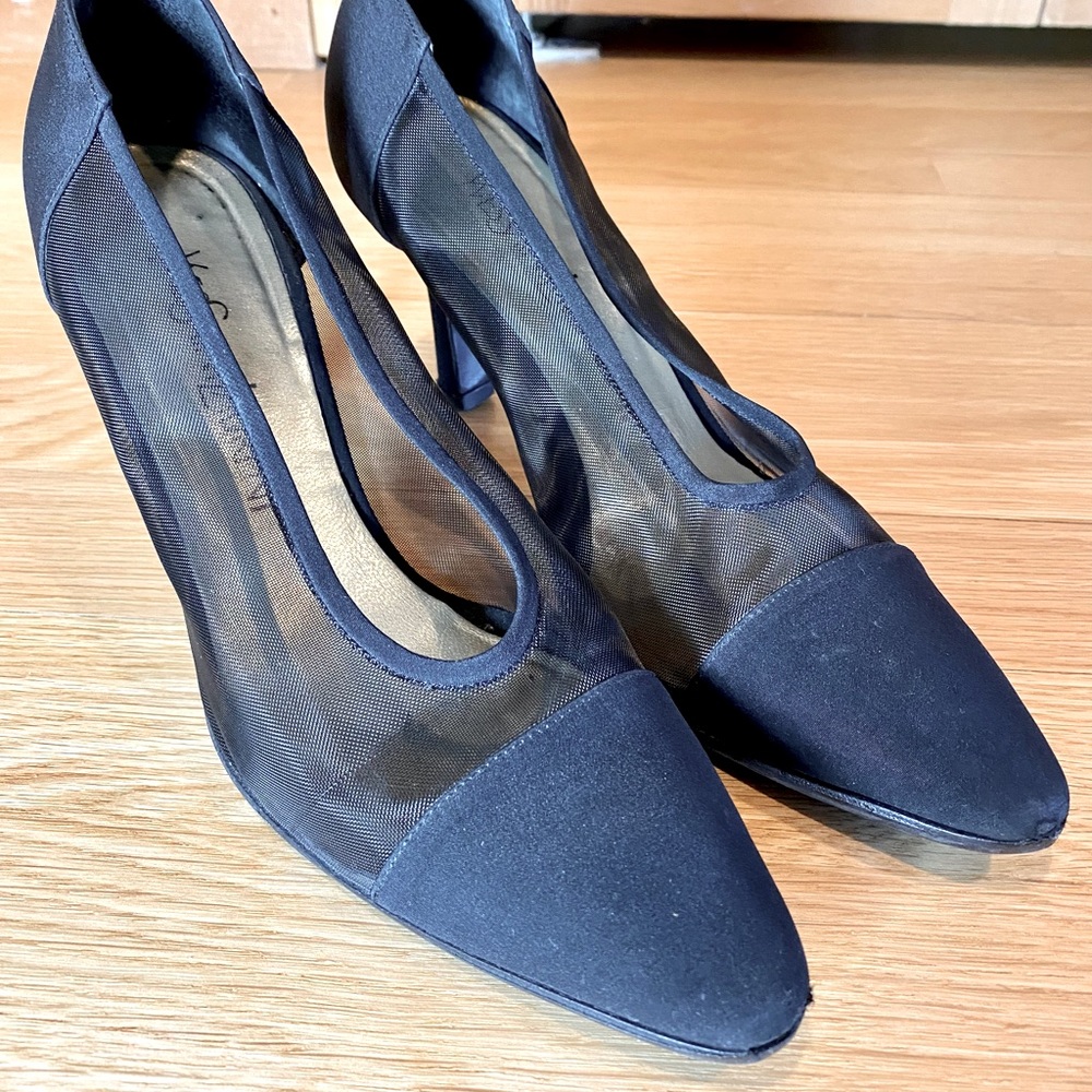 Yves Saint Laurent Black Mesh Heels size 7.5